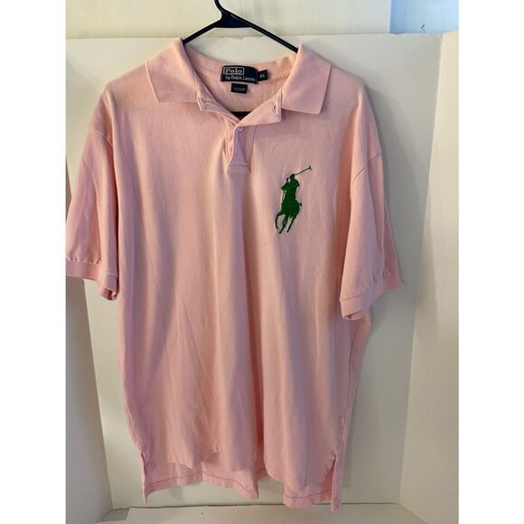 Ralph Lauren Polo shirt pink big green pony Xl - Picture 4 of 6